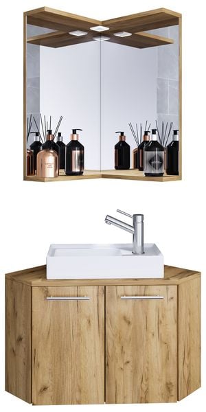 Produktbild: 3-tlg. Eck G&auml;ste WC Waschplatz Waschtisch Vilosa
