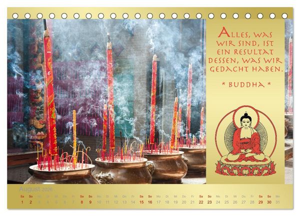 Produktbild: BUDDHA IM GL&Uuml;CK - Buddhistische Weisheiten (Tischkalender 2026 DIN A5 quer), CALVENDO Monatskalender