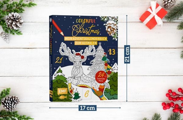 Produktbild: Mein Adventskalender-Buch zum Ausmalen: Colorful Christmas