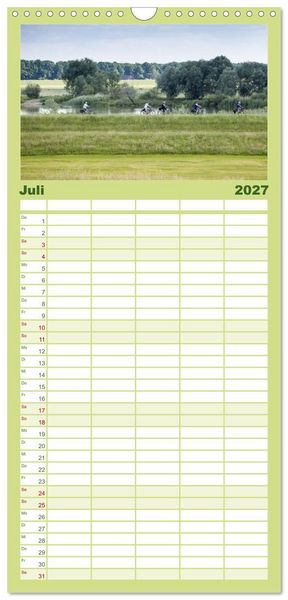 Produktbild: Familienplaner 2027 - Elbetal Nord - Radland Deutschland mit 5 Spalten (Wandkalender, 21 x 45 cm) CALVENDO
