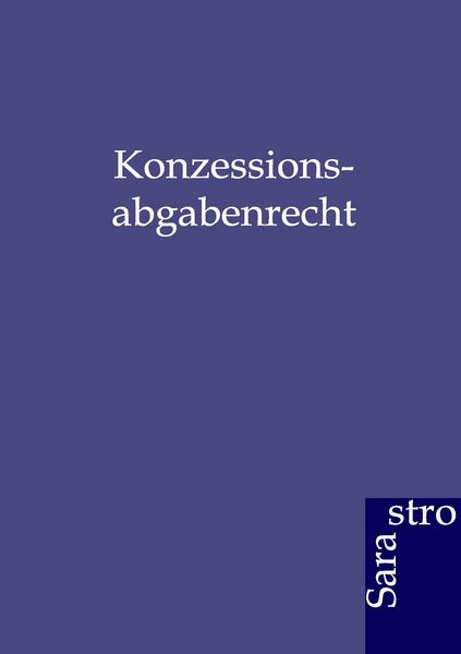 Produktbild: Konzessionsabgabenrecht