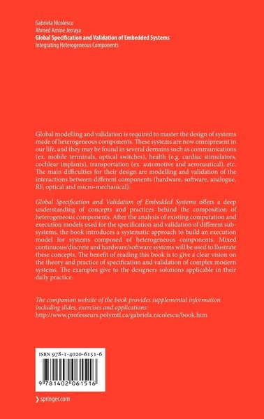Produktbild: Global Specification and Validation of Embedded Systems