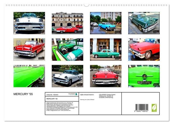 Produktbild: MERCURY '55 (hochwertiger Premium Wandkalender 2026 DIN A2 quer), Kunstdruck in Hochglanz