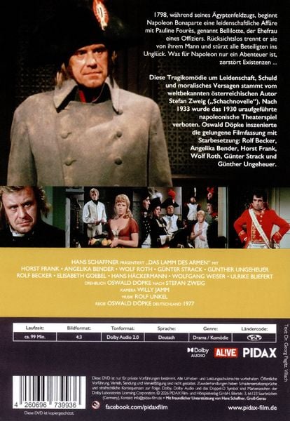 Produktbild: Das Lamm des Armen / Starbesetzte Tragikom&ouml;die &uuml;ber Napoleons verh&auml;ngnisvolle Aff&auml;re (Pidax Historien-Klassiker)