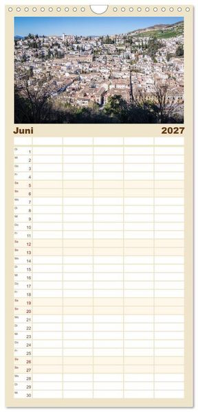 Produktbild: Familienplaner 2027 - Andalusien mit 5 Spalten (Wandkalender, 21 x 45 cm) CALVENDO