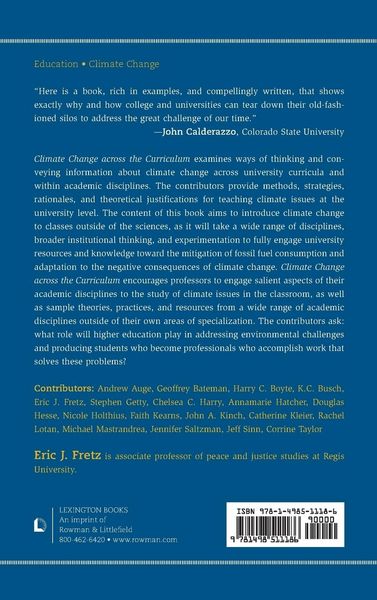 Produktbild: Climate Change across the Curriculum
