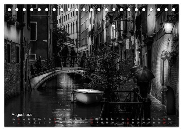 Produktbild: Venedig - Licht und Schatten (Tischkalender 2026 DIN A5 quer), CALVENDO Monatskalender