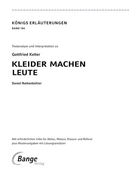 Produktbild: Kleider machen Leute von Gottfried Keller
