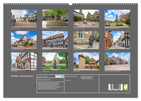 Produktbild: Rinteln Impressionen (hochwertiger Premium Wandkalender 2026 DIN A2 quer), Kunstdruck in Hochglanz