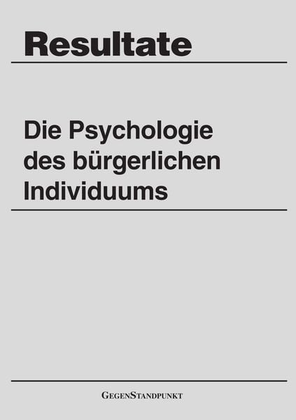 Produktbild: Die Psychologie des b&uuml;rgerlichen Individuums