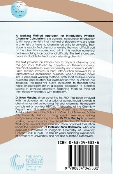 Produktbild: Working Method Approach for Introductory Physical Chemistry Calculations