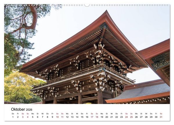 Produktbild: Tokio Kalender mit historischen Tempeln und Schreinen (Wandkalender 2026 DIN A2 quer), CALVENDO Monatskalender