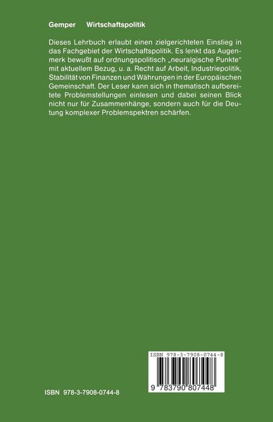Produktbild: Wirtschaftspolitik