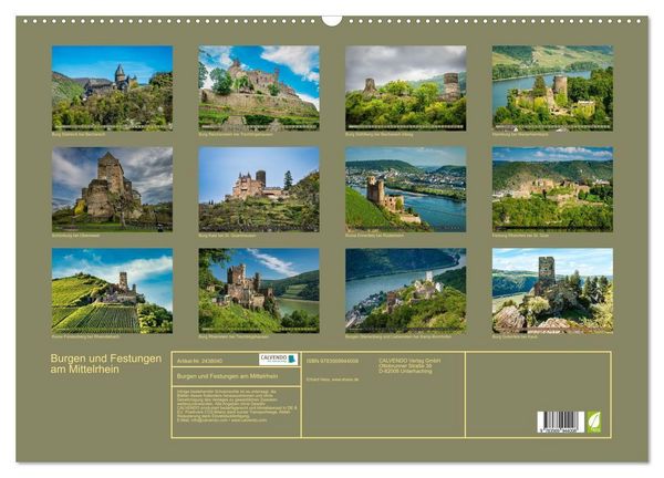 Produktbild: Burgen und Festungen am Mittelrhein (Wandkalender 2027 DIN A2 quer), CALVENDO Monatskalender