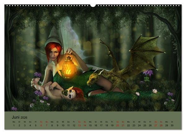 Produktbild: Elfenlichter, die Reise geht weiter (Wandkalender 2026 DIN A2 quer), CALVENDO Monatskalender