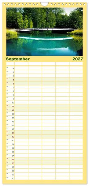 Produktbild: Familienplaner 2027 - Zur Ruhe kommen Fantasiereisen mit KI mit 5 Spalten (Wandkalender, 21 x 45 cm) CALVENDO