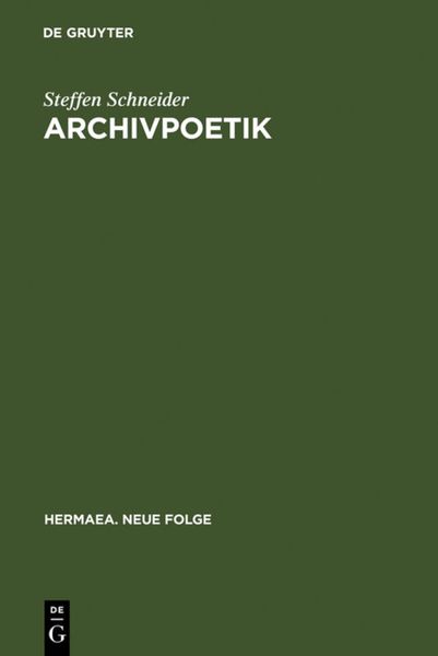Produktbild: Archivpoetik