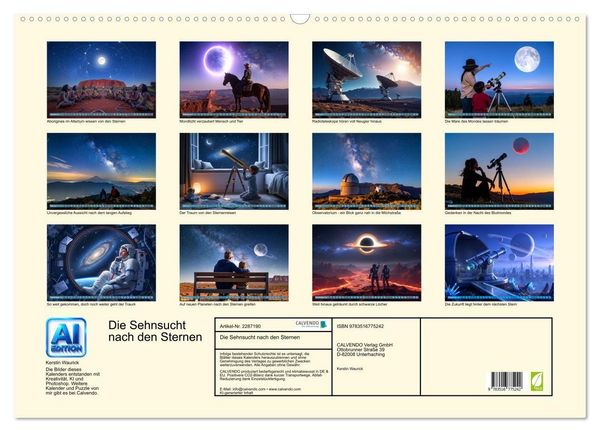 Produktbild: Die Sehnsucht nach den Sternen (Wandkalender 2027 DIN A2 quer), CALVENDO Monatskalender