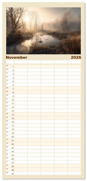Produktbild: Familienplaner 2026 - Himmlische Landschaften des Lichts mit 5 Spalten (Wandkalender, 21 x 45 cm) CALVENDO