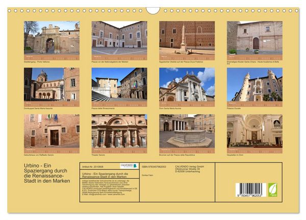 Produktbild: Urbino - Ein Spaziergang durch die Renaissance-Stadt in den Marken (Wandkalender 2026 DIN A3 quer), CALVENDO Monatskalender
