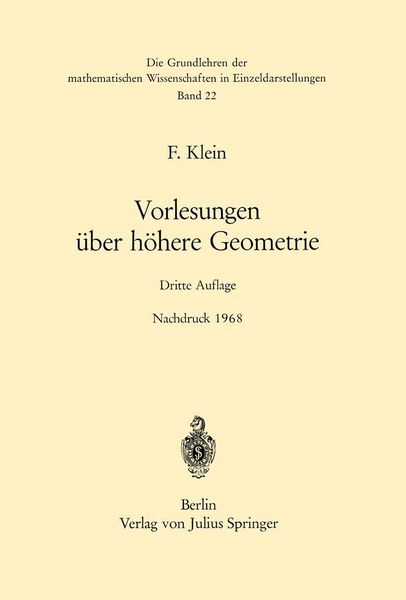 Produktbild: Vorlesungen &uuml;ber H&ouml;here Geometrie