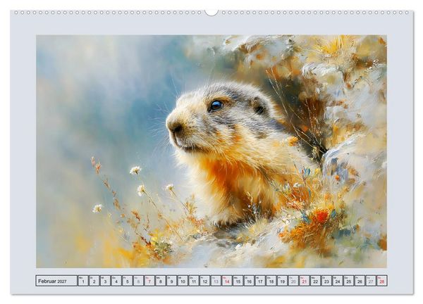 Produktbild: Murmeltiere. Kleine W&auml;chter der Berge (Wandkalender 2027 DIN A2 quer), CALVENDO Monatskalender