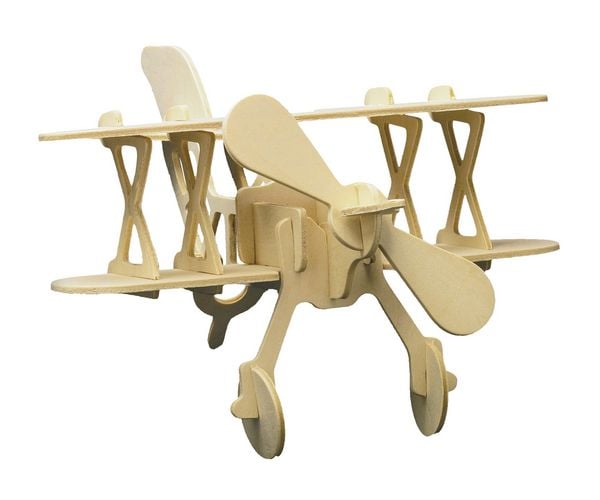 Produktbild: PEBARO 850/5 - Holzbausatz Doppeldecker, 18 Teile, Holzkonstruktion zum Zusammenstecken