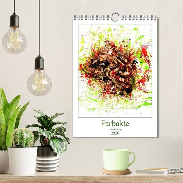 Produktbild: Farbakte - Action Paintings (Wandkalender 2026 DIN A4 hoch), CALVENDO Monatskalender