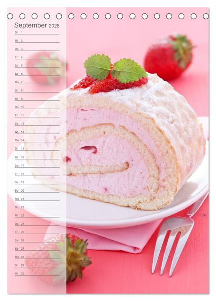 Produktbild: Geb&auml;ck und Kuchen K&uuml;chenplaner (Tischkalender 2026 DIN A5 hoch), CALVENDO Monatskalender