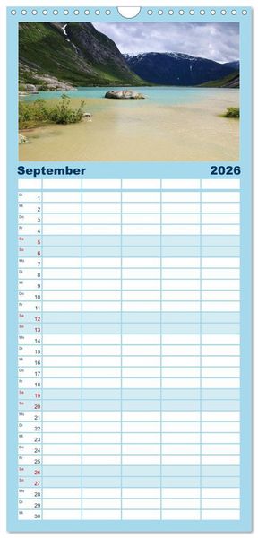 Produktbild: Familienplaner 2026 - Norwegens Wilder Westen mit 5 Spalten (Wandkalender, 21 x 45 cm) CALVENDO