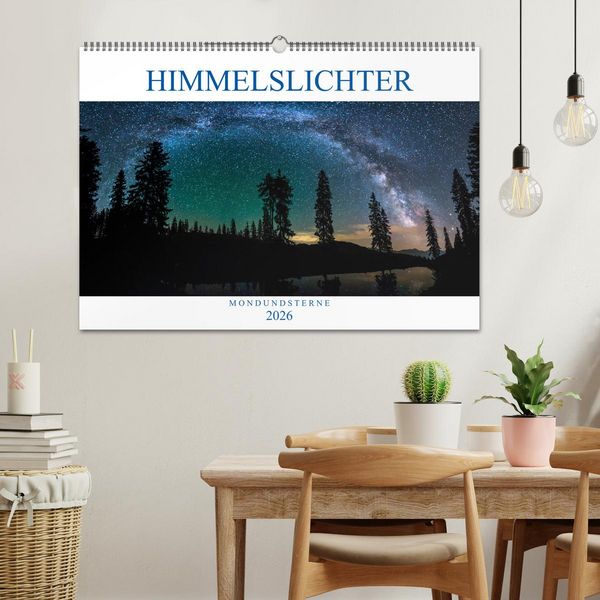 Produktbild: Himmelslichter - Mond und Sterne (Wandkalender 2026 DIN A2 quer), CALVENDO Monatskalender