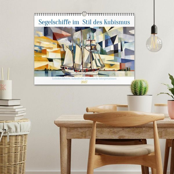 Produktbild: Segelschiffe im Stil des Kubismus (Wandkalender 2027 DIN A3 quer), CALVENDO Monatskalender