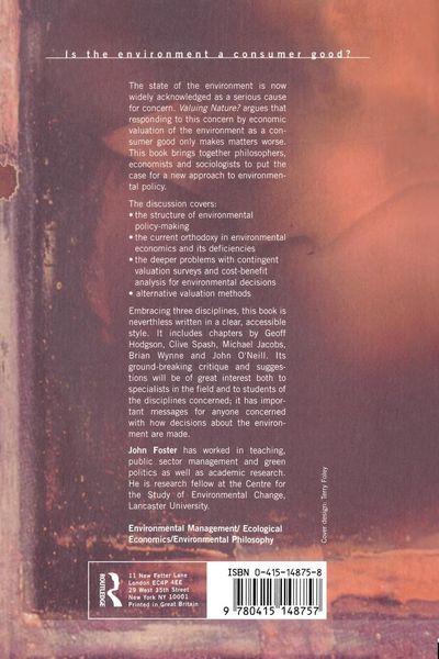 Produktbild: Valuing Nature?