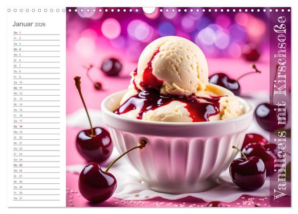 Produktbild: Kirschlust - K&ouml;stlichkeiten aus und mit Kirschen (Wandkalender 2026 DIN A3 quer), CALVENDO Monatskalender