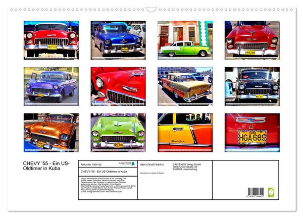 Produktbild: CHEVY '55 - Ein US-Oldtimer in Kuba (Wandkalender 2026 DIN A2 quer), CALVENDO Monatskalender