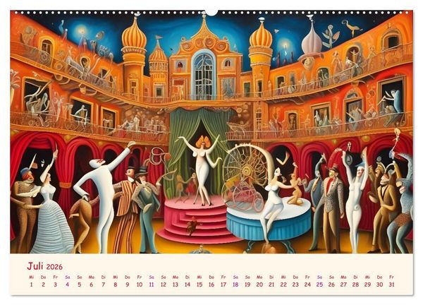 Produktbild: Absurdes Theater - In surrealen Traumwelten versinken (hochwertiger Premium Wandkalender 2026 DIN A2 quer), Kunstdruck in Hochglanz