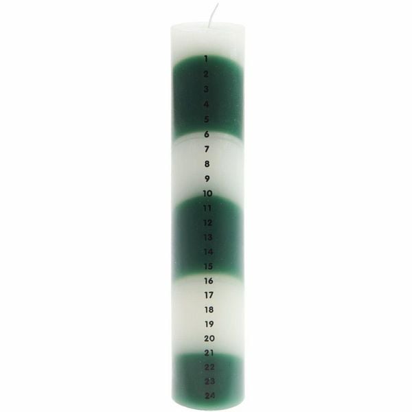 Produktbild: Adventskalender Kerze 1-24, Gr&uuml;n/Wei&szlig;