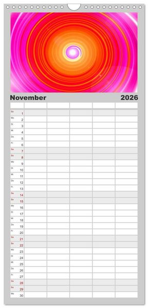 Produktbild: Familienplaner 2026 - Energie-Spiralen mit 5 Spalten (Wandkalender, 21 x 45 cm) CALVENDO