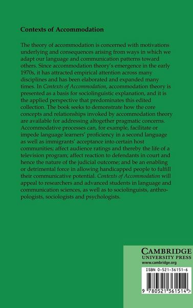 Produktbild: Contexts of Accommodation