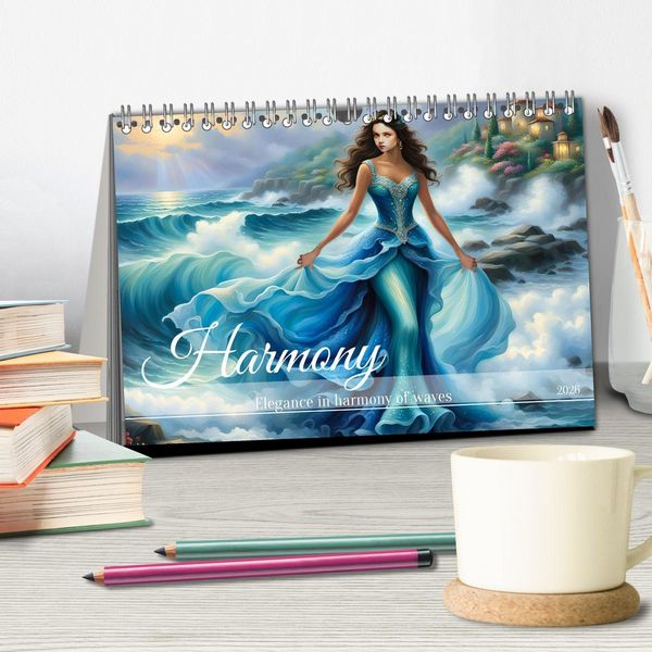 Produktbild: Harmony - Elegance in harmony of waves (Desk Calendar 2026 DIN A5 landscape), CALVENDO 12 Month DeskCalendar