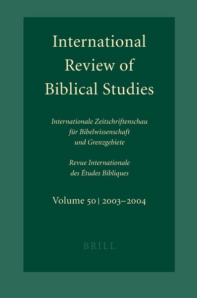 Produktbild: International Review of Biblical Studies, Volume 50 (2003-2004)