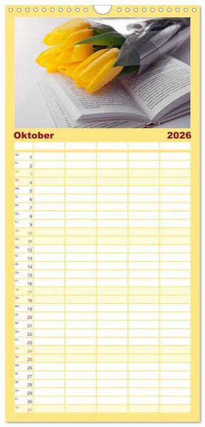 Produktbild: Familienplaner 2026 - Tulpentraum mit 5 Spalten (Wandkalender, 21 x 45 cm) CALVENDO