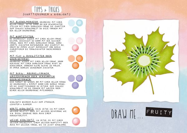 Produktbild: Dein verr&uuml;cktes Zeichenbuch &ndash; Draw me ... fruity, slimy, shiny, planty &ndash; Von YouTuberin Foxy Draws