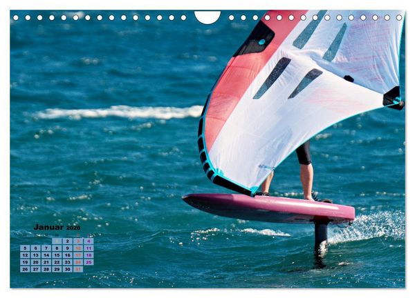 Produktbild: Wingfoilen - fliegen &uuml;ber das Wasser (Wandkalender 2026 DIN A4 quer), CALVENDO Monatskalender