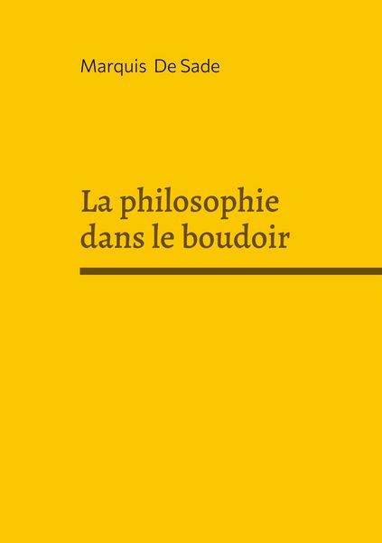 Produktbild: La philosophie dans le boudoir