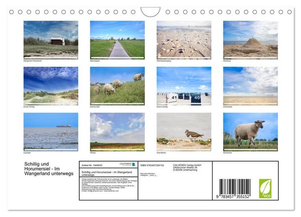 Produktbild: Schillig und Horumersiel - Im Wangerland unterwegs (Wandkalender 2026 DIN A4 quer), CALVENDO Monatskalender