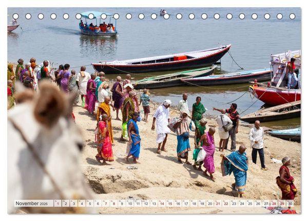 Produktbild: INDIEN Allahabad Haridwar Varanasi Vrindavan (Tischkalender 2026 DIN A5 quer), CALVENDO Monatskalender