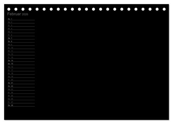 Produktbild: Bastel-Geburtstagskalender schwarz / Geburtstagskalender (Tischkalender 2026 DIN A5 quer), CALVENDO Monatskalender