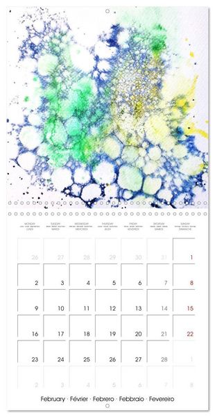 Produktbild: Emerald Waves - Watercolour experiments in green and blue (Wall Calendar 2026 12 &times; 12 Inch) CALVENDO 12 Month Wall Calendar