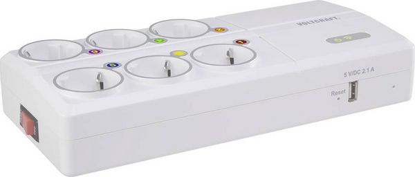 Produktbild: VOLTCRAFT SEM8500 Energiekosten-Messger&auml;t inkl. Funksteckdosen, Datenexport, Datenloggerfunktion, Kostenprognose, Stromtarif